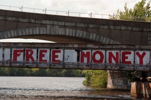 free money bridge sign